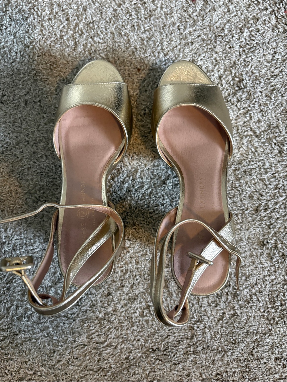 Chinese Laundry Metallic Gold Open-Toe Ankle-Strap Platforms